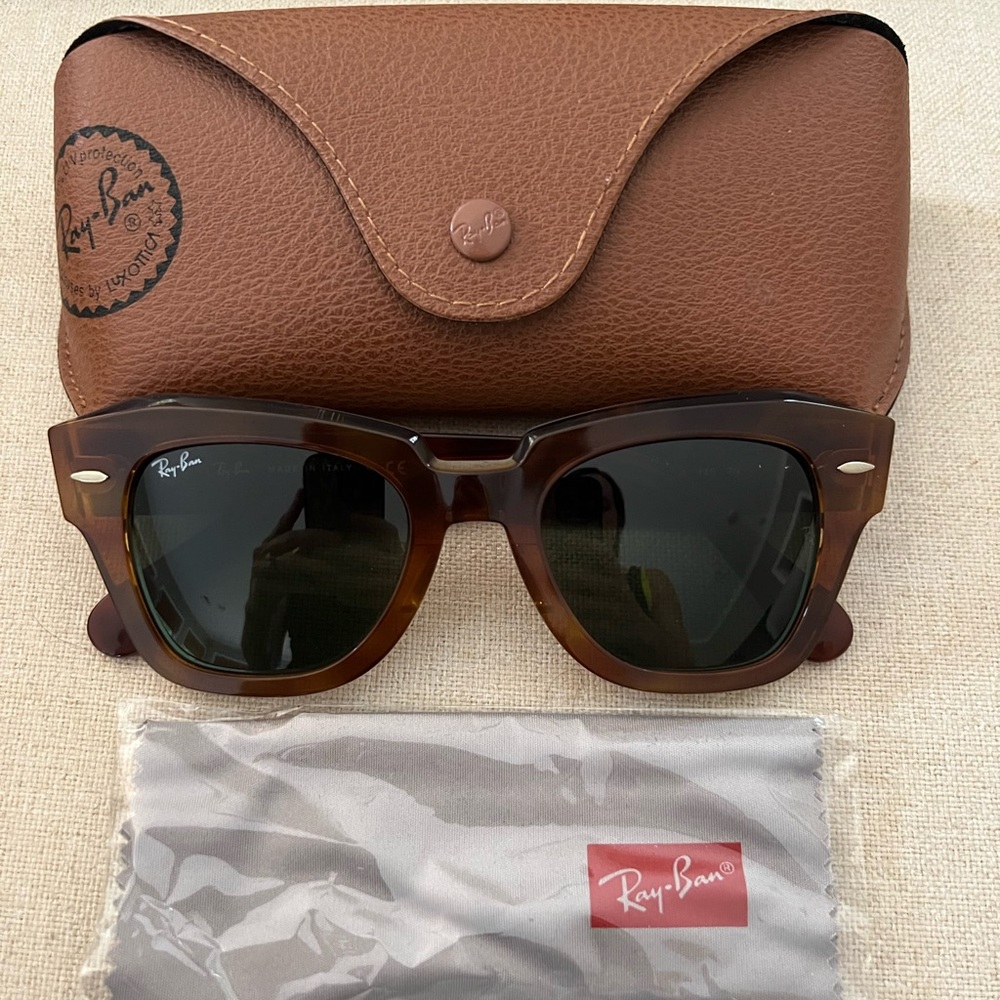 Ray Ban State Street 49mm Square - Havana Brown - Like New/Worn Once!